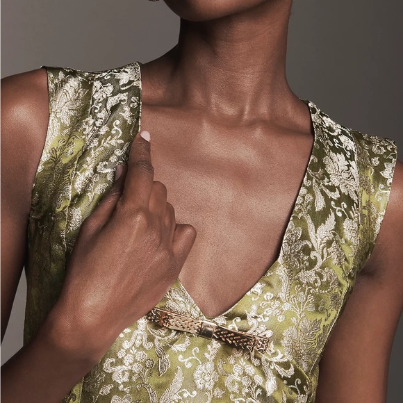 Anthropologie Maeve Sleeveless Brocade Shift Mini Dress Size L - Picture 5 of 8